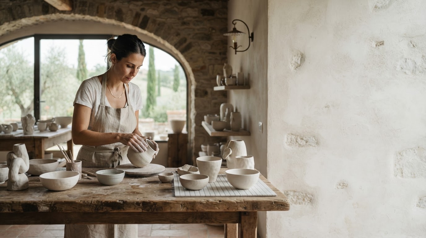 Trelco Fondetto — composizione minimale con texture in pietra e ombre botaniche, atmosfera calma e professionale